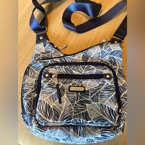 Baggallini Crossbody Bag, Medium, Blue and White, Excellent Condition